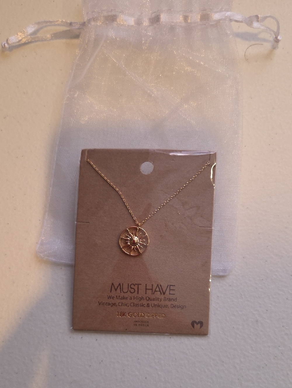 Must Have Gold Sunburst Medallion Necklace